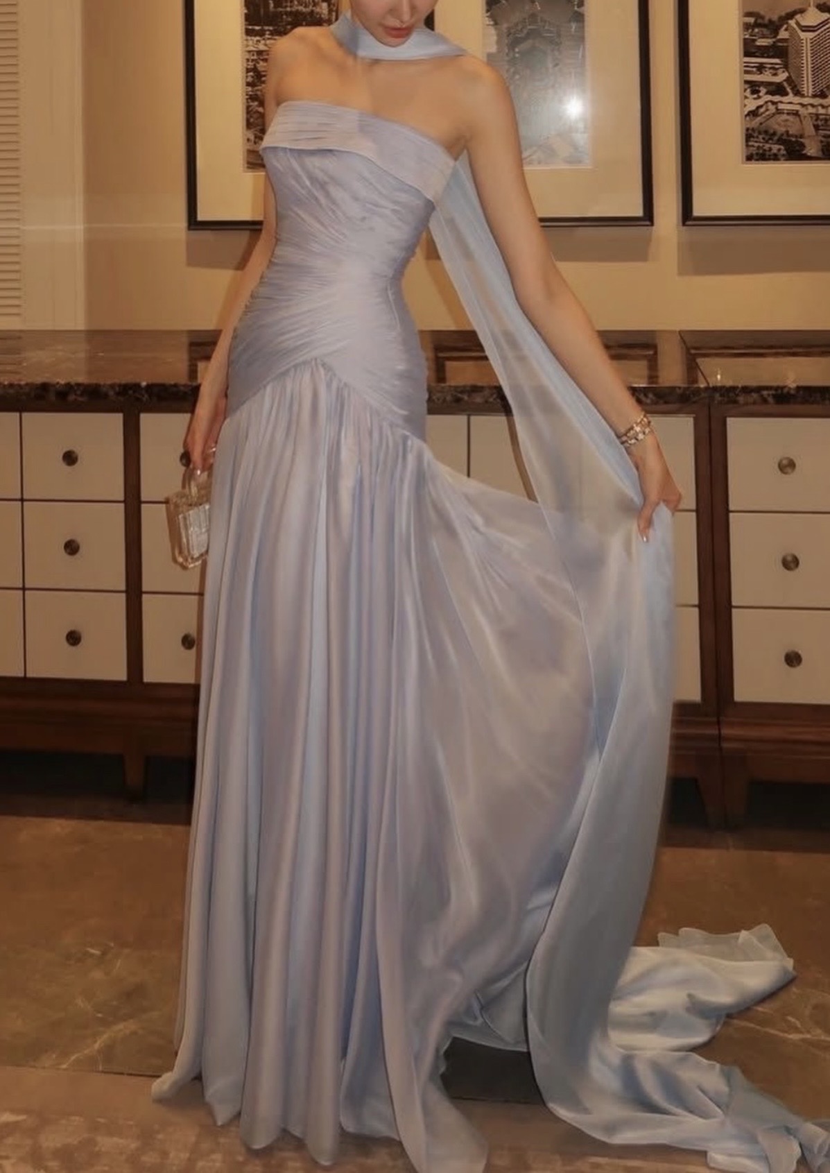 ICE BLUE EVENING GOWN