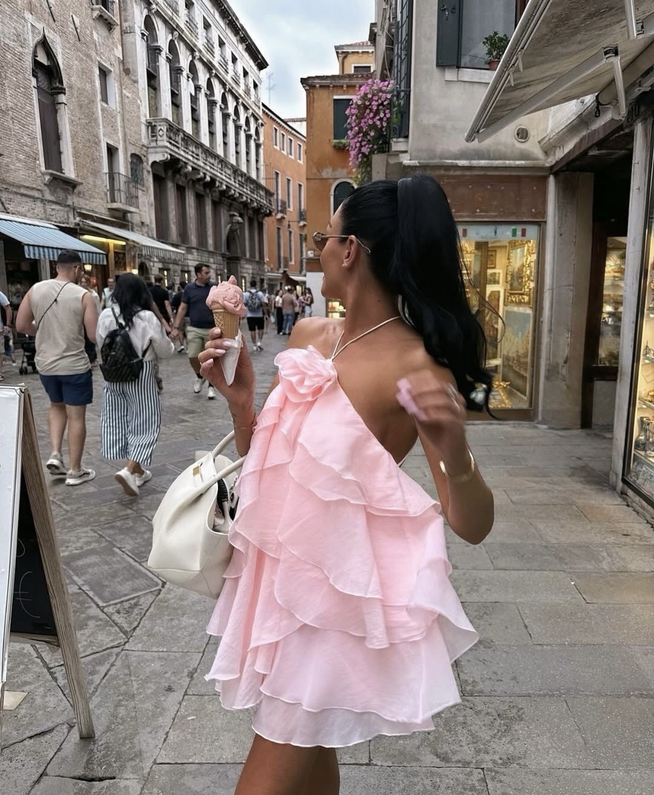 PINK LAYERED RUFFLE SHORT DRESS
