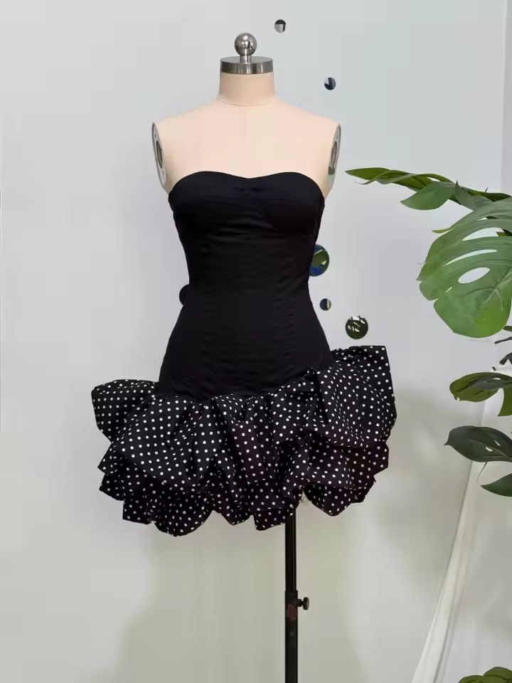 MINI RUFFLES POLKA DOT DRESS