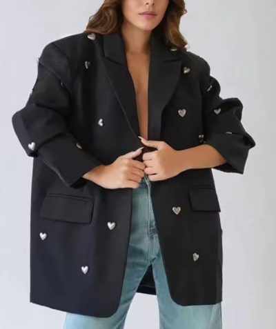 CB BLACK SIGNATURE HEART BLAZER