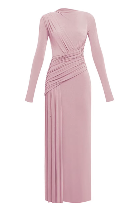 ELEGANT DRAPE FOLDS RUSH LONG DRESS