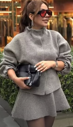 WOOL SKIRT AND COAT SET