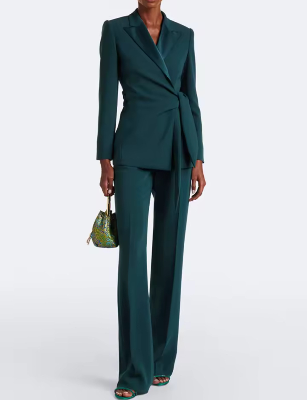 WRAP TIE SUIT PANT SET