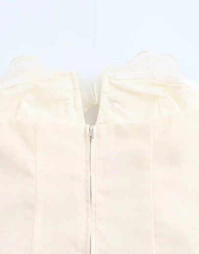 3D FLOWER CORSET TOP OFF WHITE