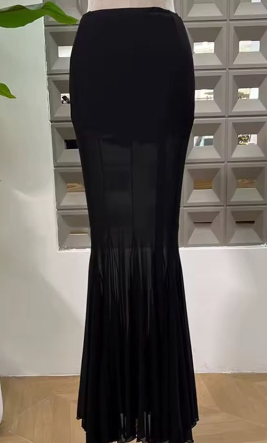 BLAZER & LONG MERMAID SHEER SKIRT SET