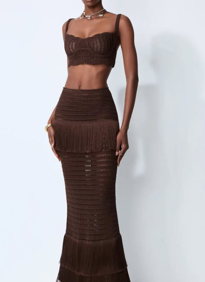 BOHO BROWN TASSELS SET