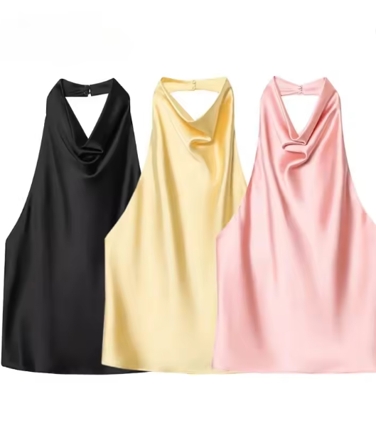 CB SATIN BACKLESS TOP