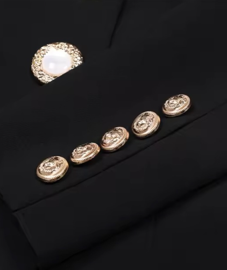 CONTRAST LUXE BLAZER DRESS