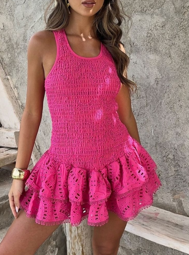 EMBROIDERY MINI SUMMER DRESS