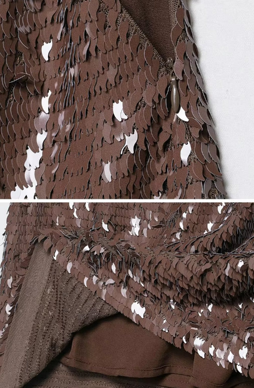 SEQUINS BROWN CB SKIRT