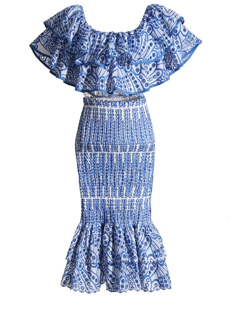 VACAY EMBROIDERY OFF SHOULDER LONG COORD