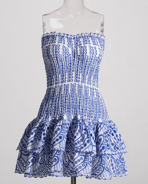 VACAY LAVA EMBROIDERY MINI DRESS