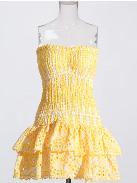 VACAY LAVA EMBROIDERY MINI DRESS