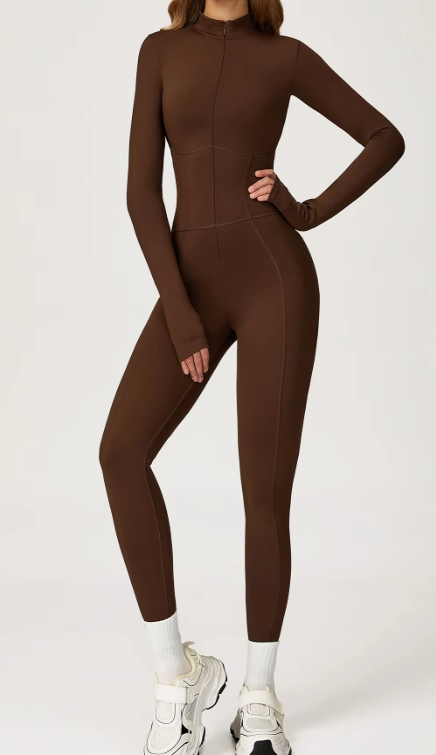 ZIP UP CB LONG SLEEVES CASUAL JUMPSUIT