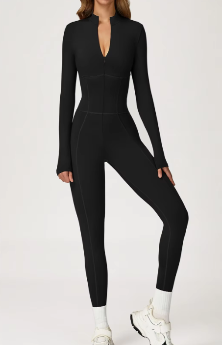 ZIP UP CB LONG SLEEVES CASUAL JUMPSUIT