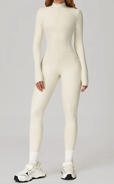 ZIP UP CB LONG SLEEVES CASUAL JUMPSUIT