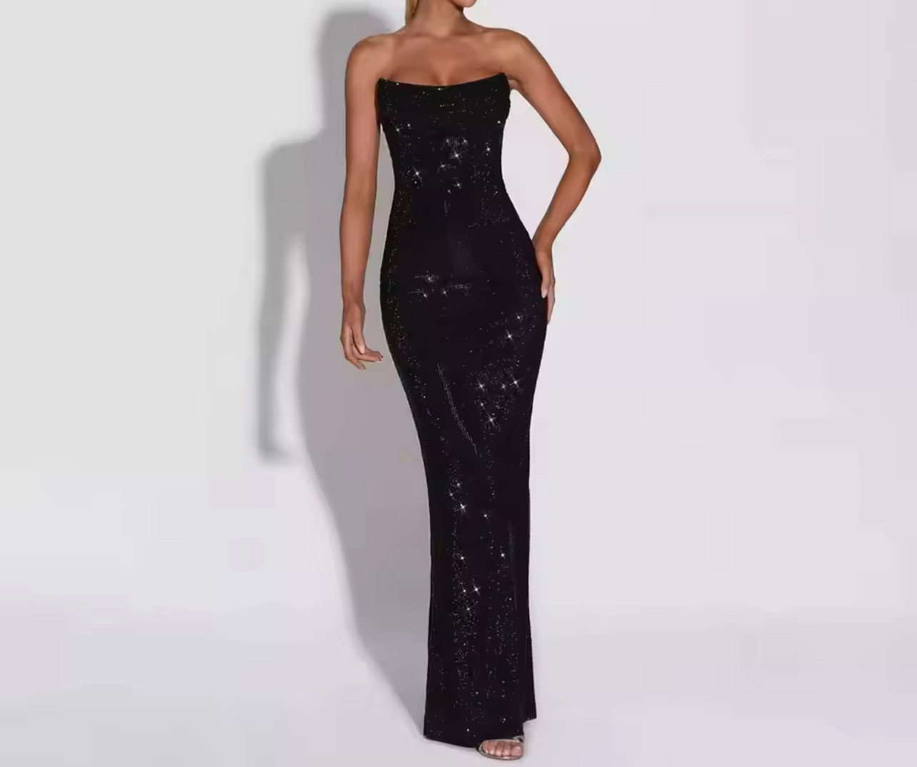 AÏLA RHINESTONES STRAPLESS EVENING DRESS