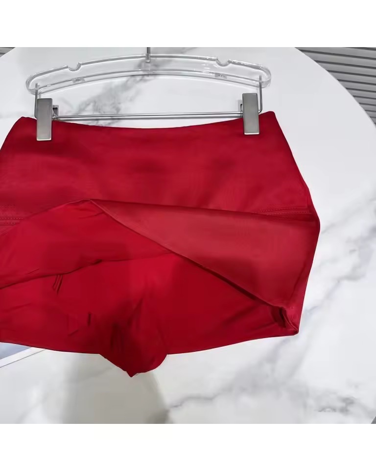 KLOE RED SATIN BOW SKIRT