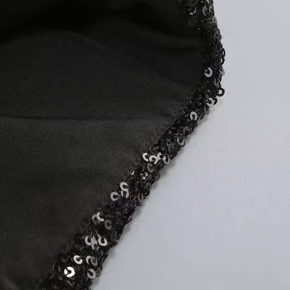 SEQUINS CORSET DRAPE SHORT DRESS