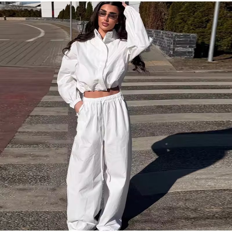 WINDBREAKER LONG SLEEVES ZIPPER JACKET AND CASUAL PANTS SET