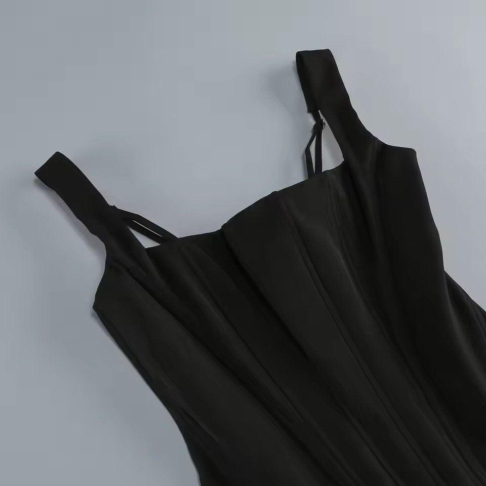 SEQUINS CORSET DRAPE SHORT DRESS