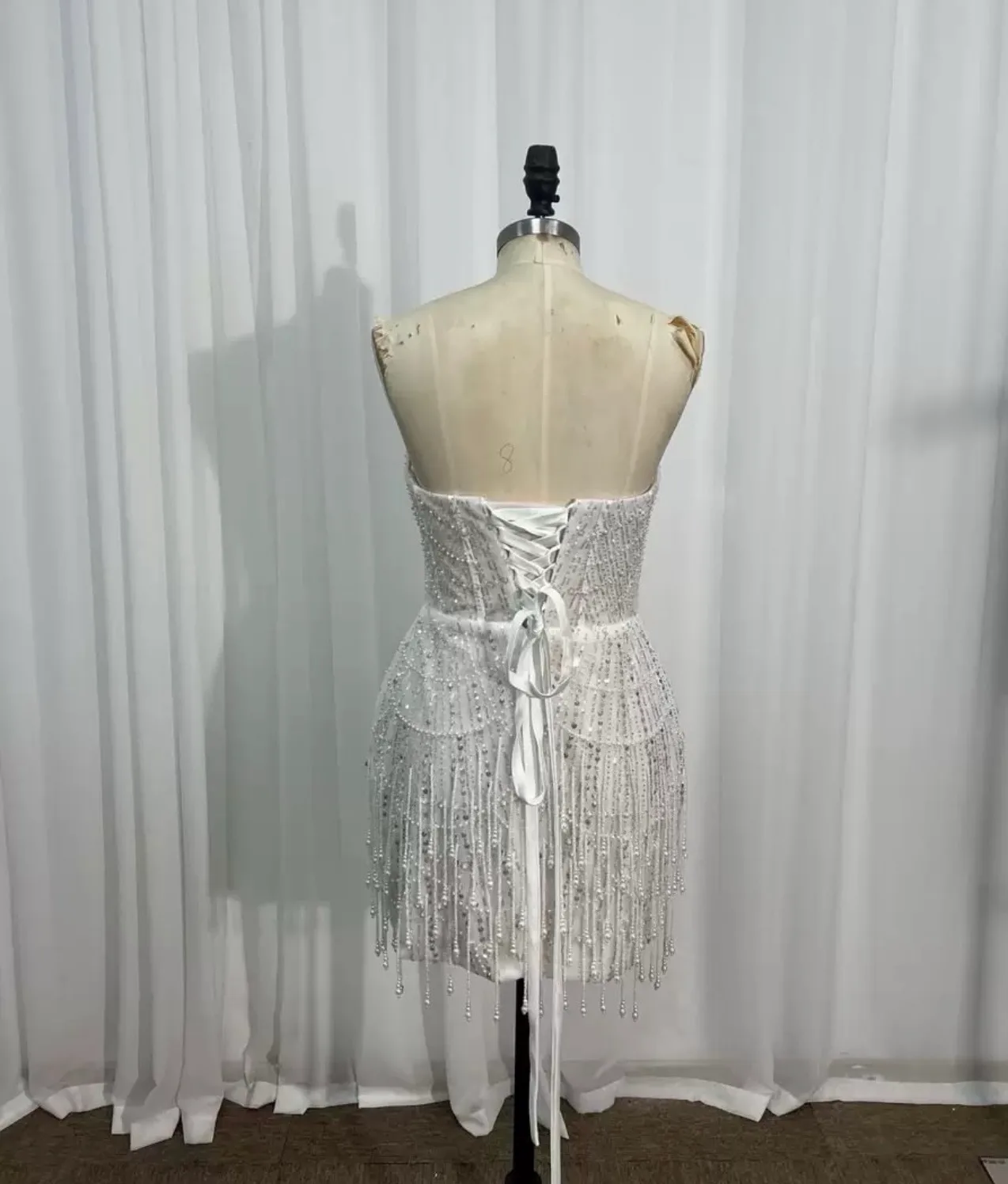 BRIDAL BEADED TASSELS DRESS