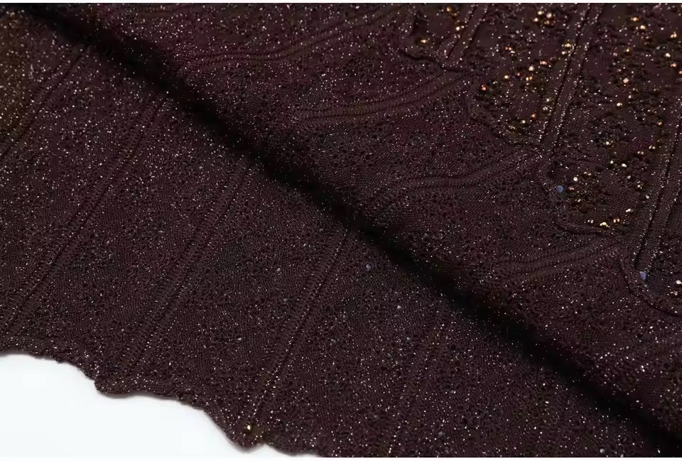 SHIMMERY KNIT CARDIGAN AND SKIRT SET