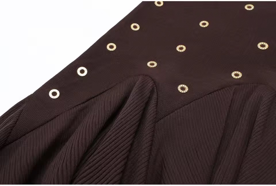 SWAROVSKI STUDDED KNIT LUXE MIDI SKIRT SET