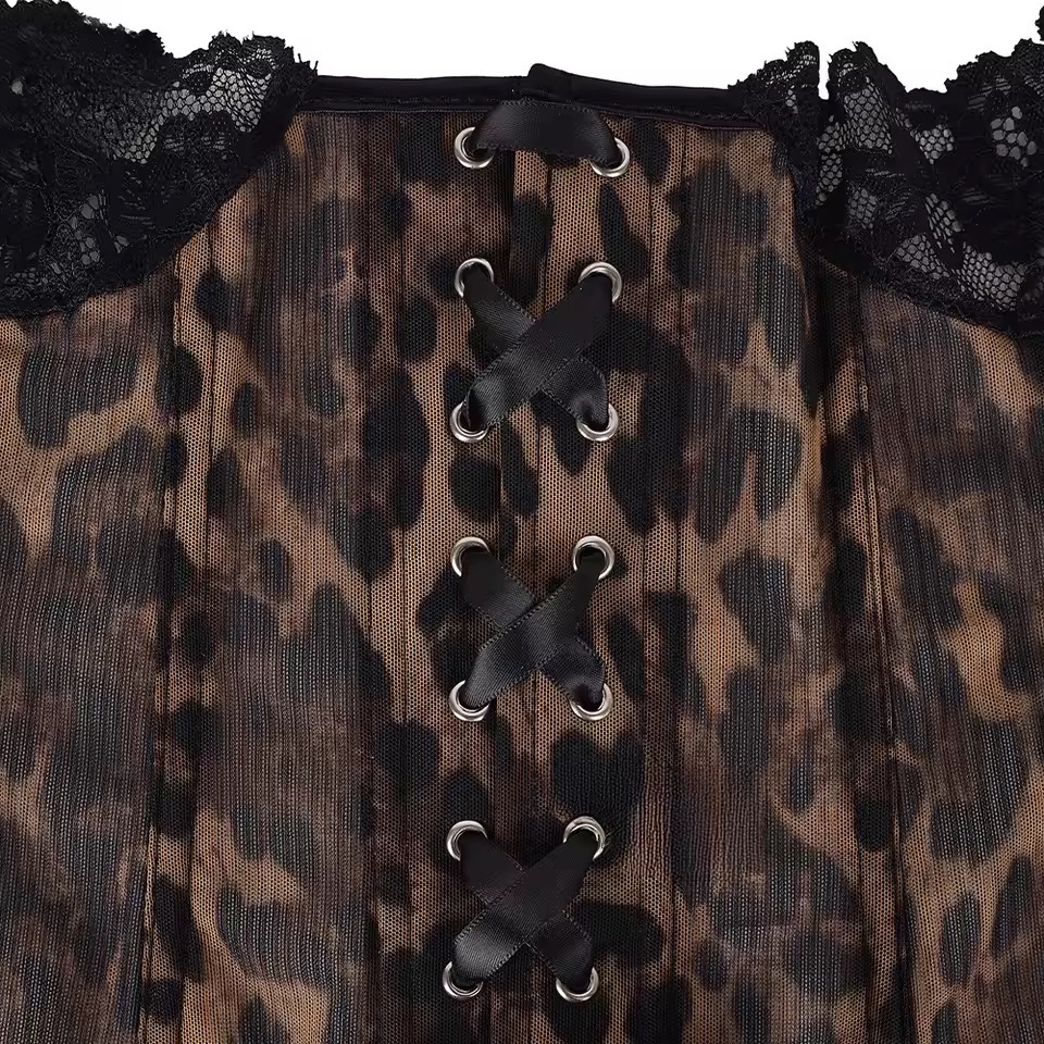 LEOPARD CORSET SEXY TOP