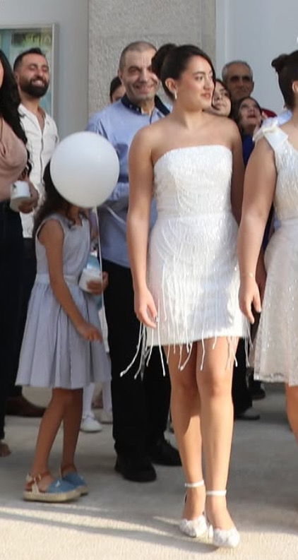 BRIDAL WHITE TASSELS SHORT DRESS
