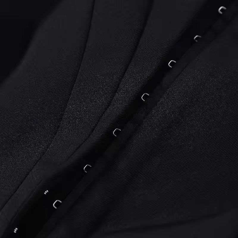 CHIC STAND COLLAR BLAZER JACKET WITH HOOKS