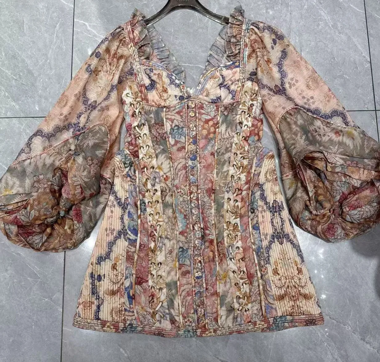 PUFF SLEEVES FLORAL PRINT DRESS